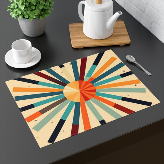 Artistic Abstractions: Starburst Candy Colored Placemat for Modern Abstract Art Lovers