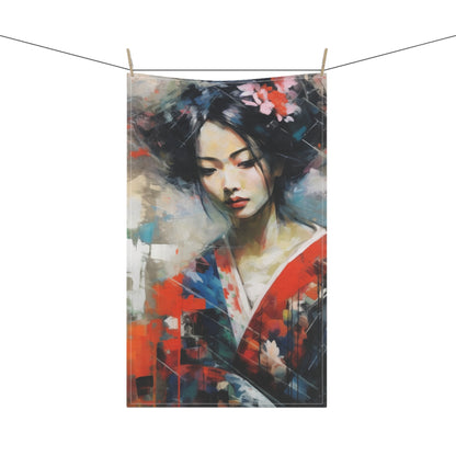 Kitchen Towel with Geisha Art: Japanese Artistic Flair