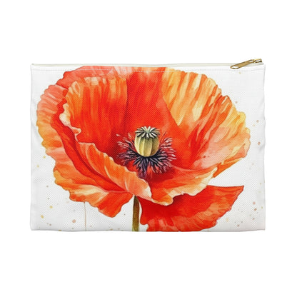 Watercolor Poppy Garden Accessory Pouch: Unleash the Beauty of Nature