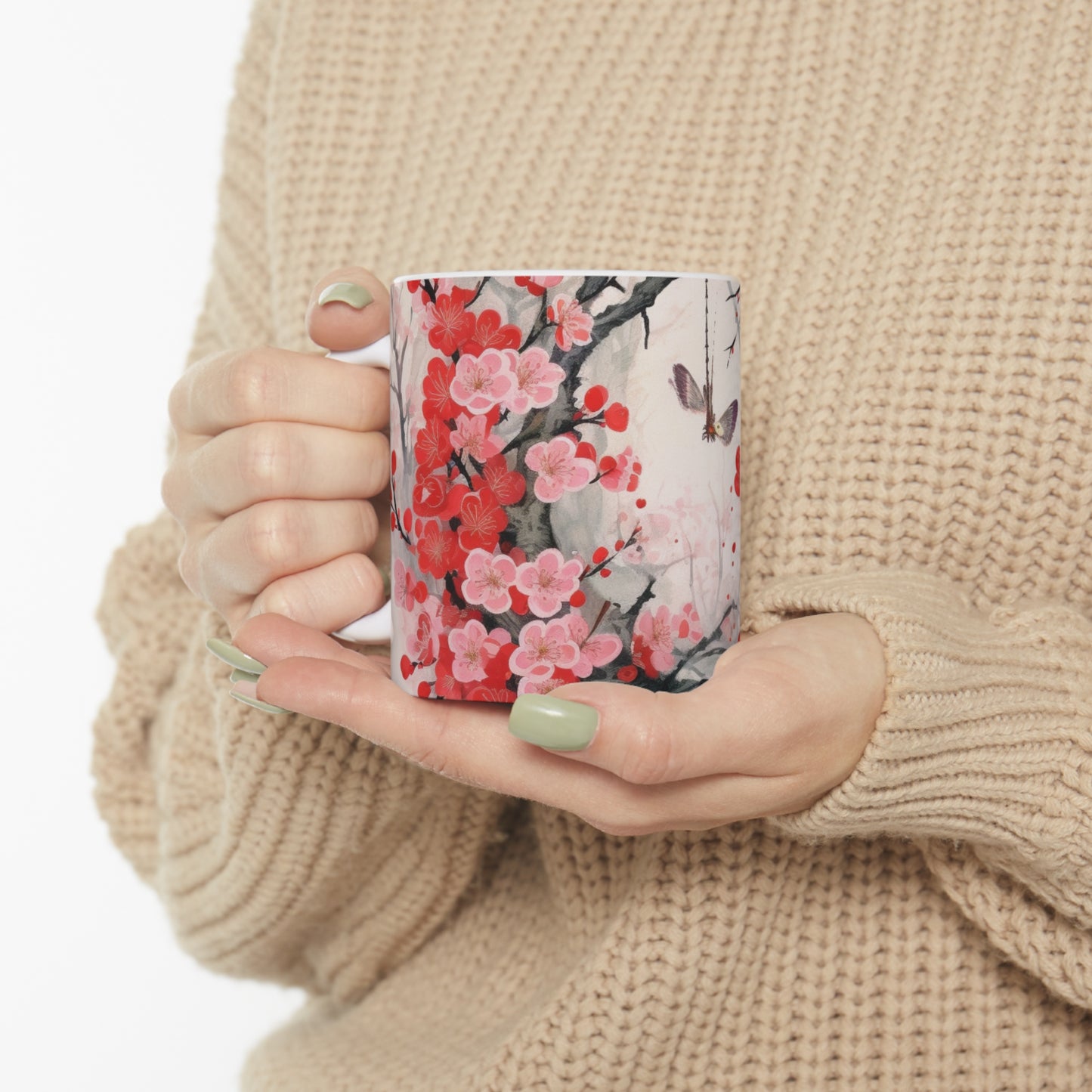 Blossoming Serenity: Ceramic Mug Capturing the Essence of Cherry Blossoms