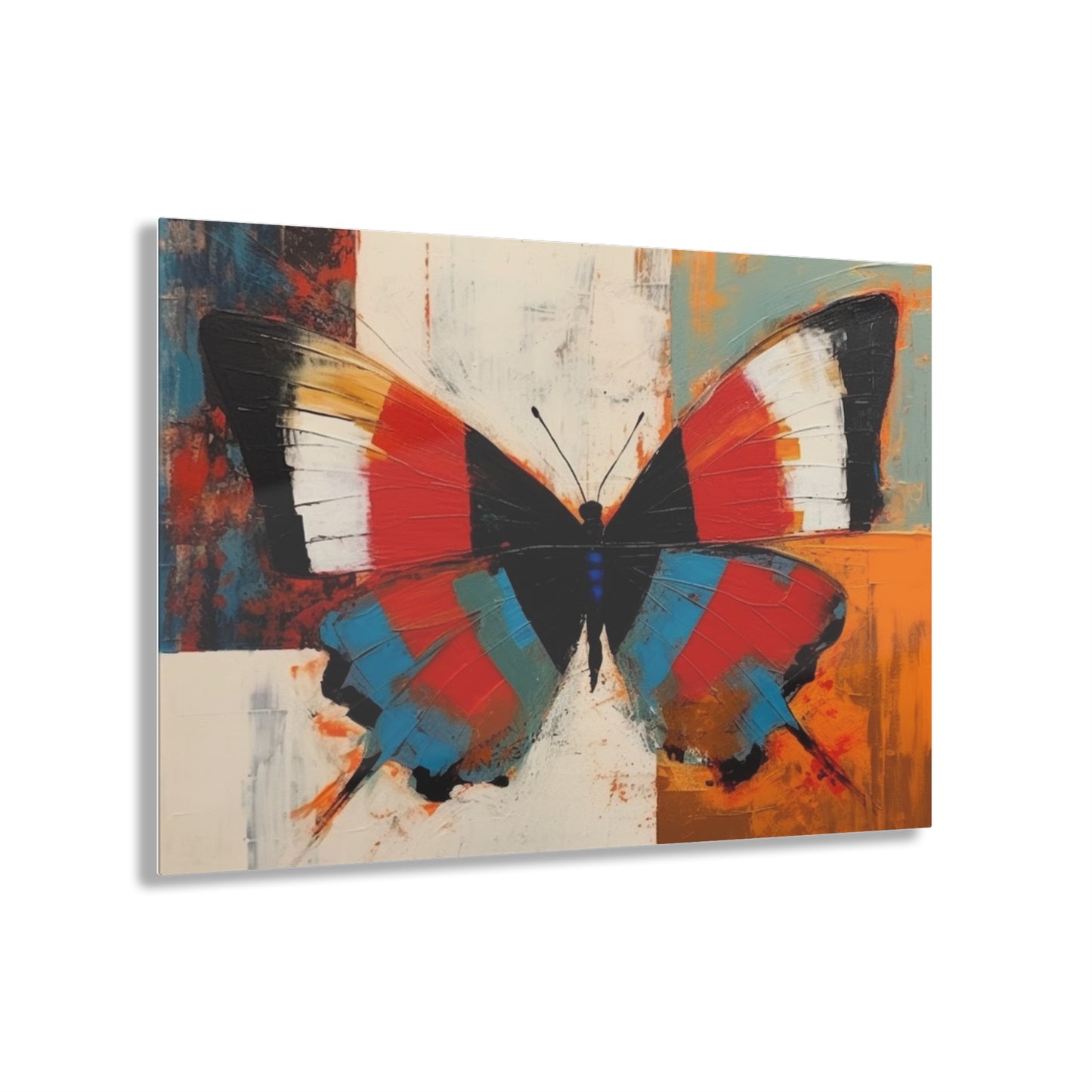 Bauhaus-Inspired Butterfly Symphony: Acrylic Prints with Vibrant Colors and Intricate Details