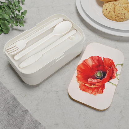 Vibrant Watercolor Poppy Bento Box: Beauty of Nature