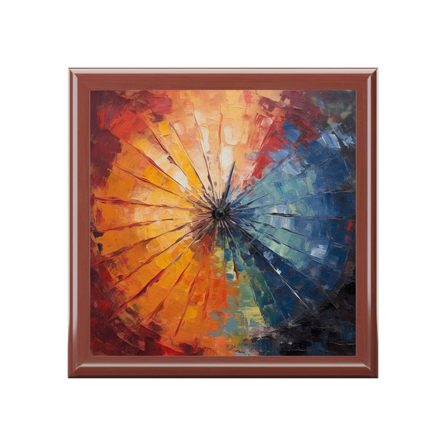 Abstract Art Jewelry Box: Japanese Umbrella, A Reflection of Creativity