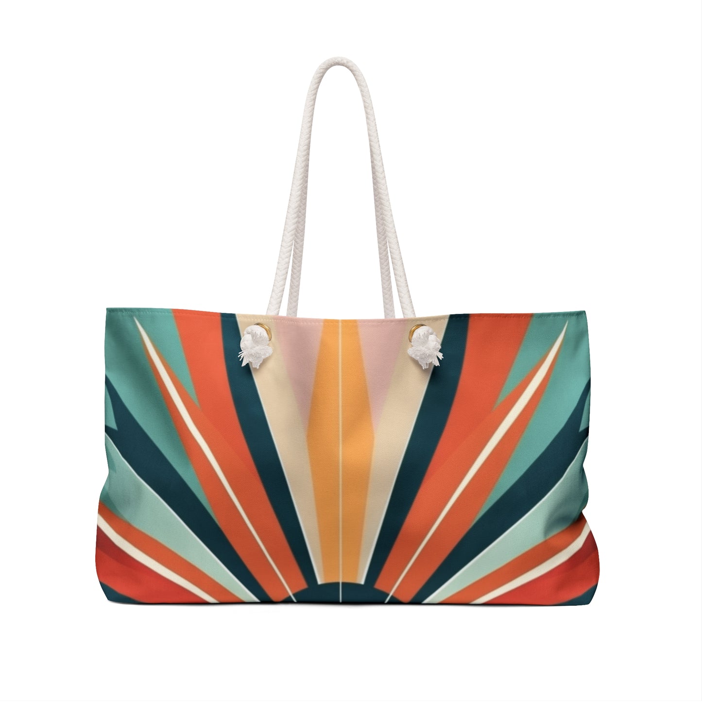 Floral Elegance: Midcentury Modern Starburst Candy Colored Weekender Bag for Women