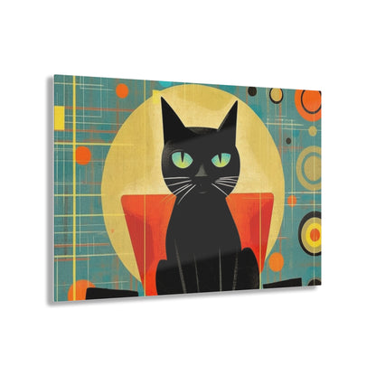 Abstract Cat Expressions: Modern Art-Inspired Midcentury Modern Acrylic Prints with Timeless Atomic Age Design