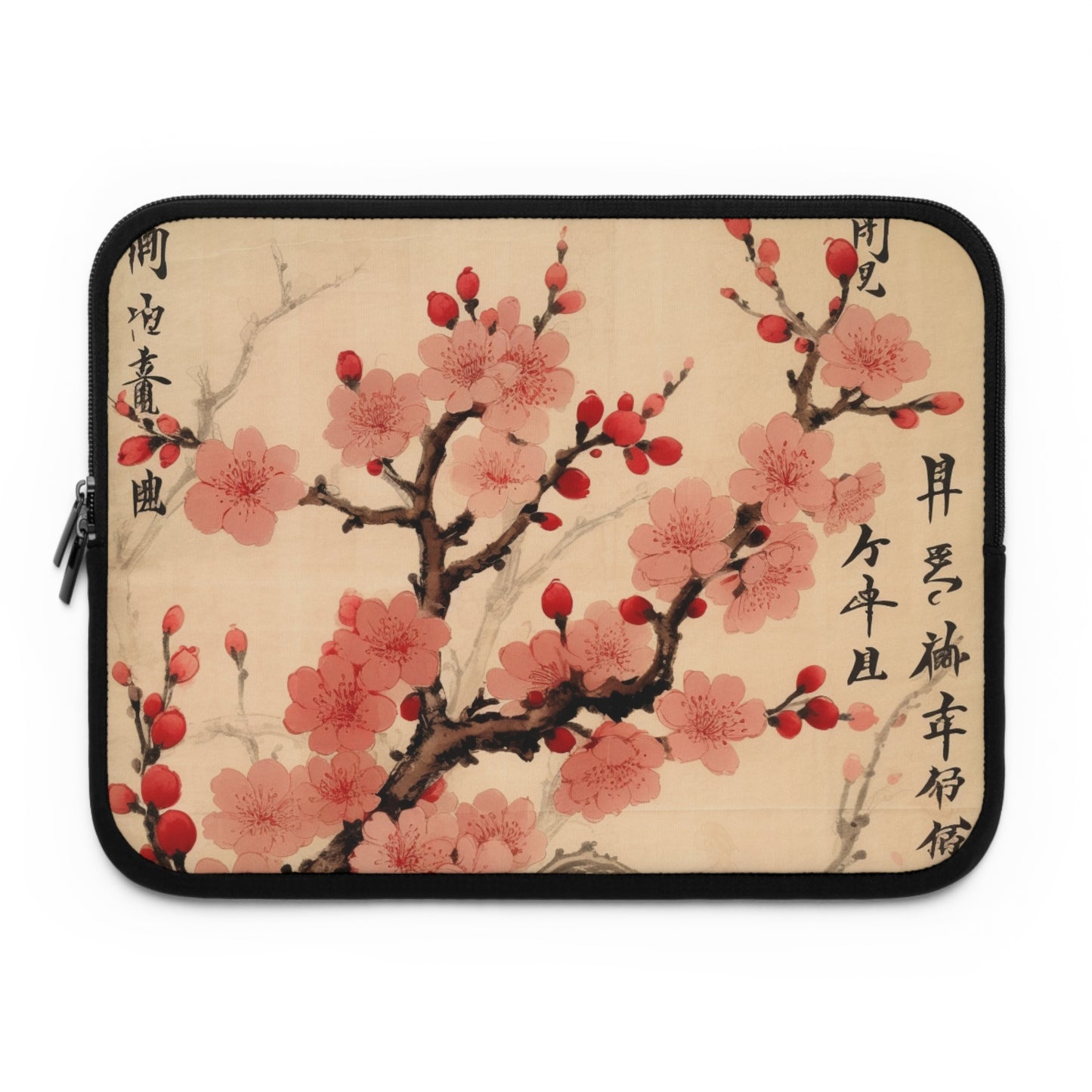 Floral Fusion: Laptop Sleeve Merging Cherry Blossom Beauty and Artistic Flower Drawings