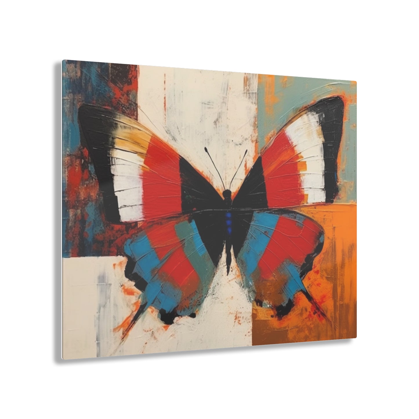 Bauhaus-Inspired Butterfly Symphony: Acrylic Prints with Vibrant Colors and Intricate Details