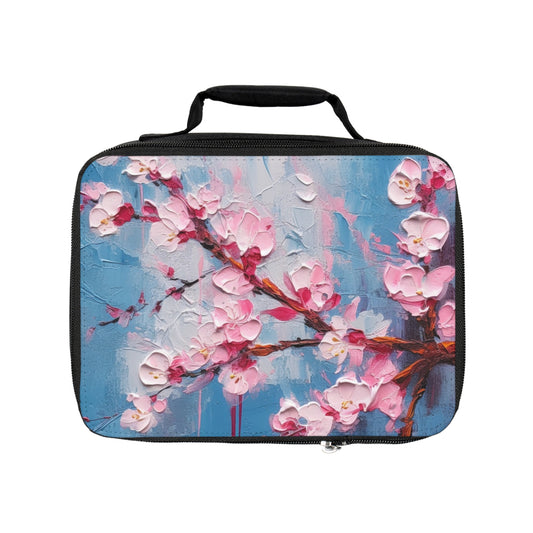 Lunch Bag with Abstract Cherry Blossom Drawing: Embrace the Serenity