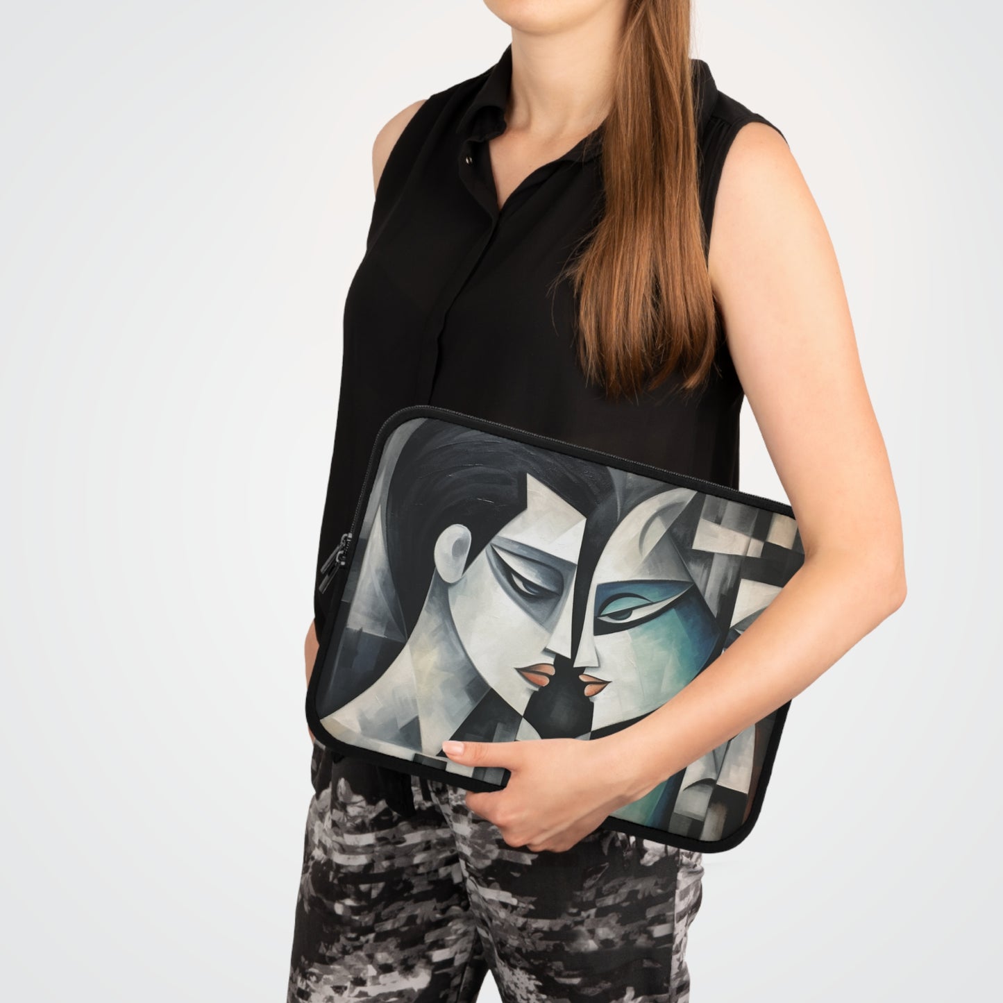 Laptop Sleeve with Cubist Art: Artistic Finesse and Abstract Flair