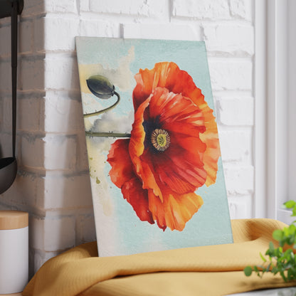 Stunning Poppy Flower Watercolor Glass Cutting Board: A Blossoming Experience