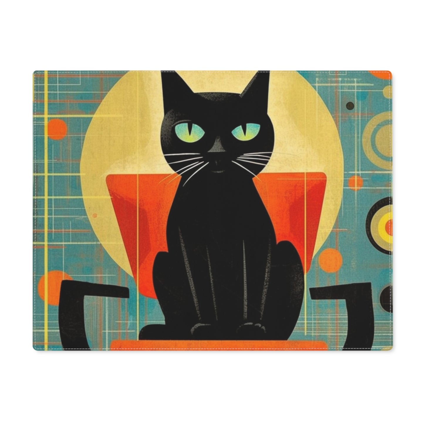 Abstract Cat Expressions: Modern Art-Inspired Midcentury Modern Placemat with Timeless Atomic Age Design