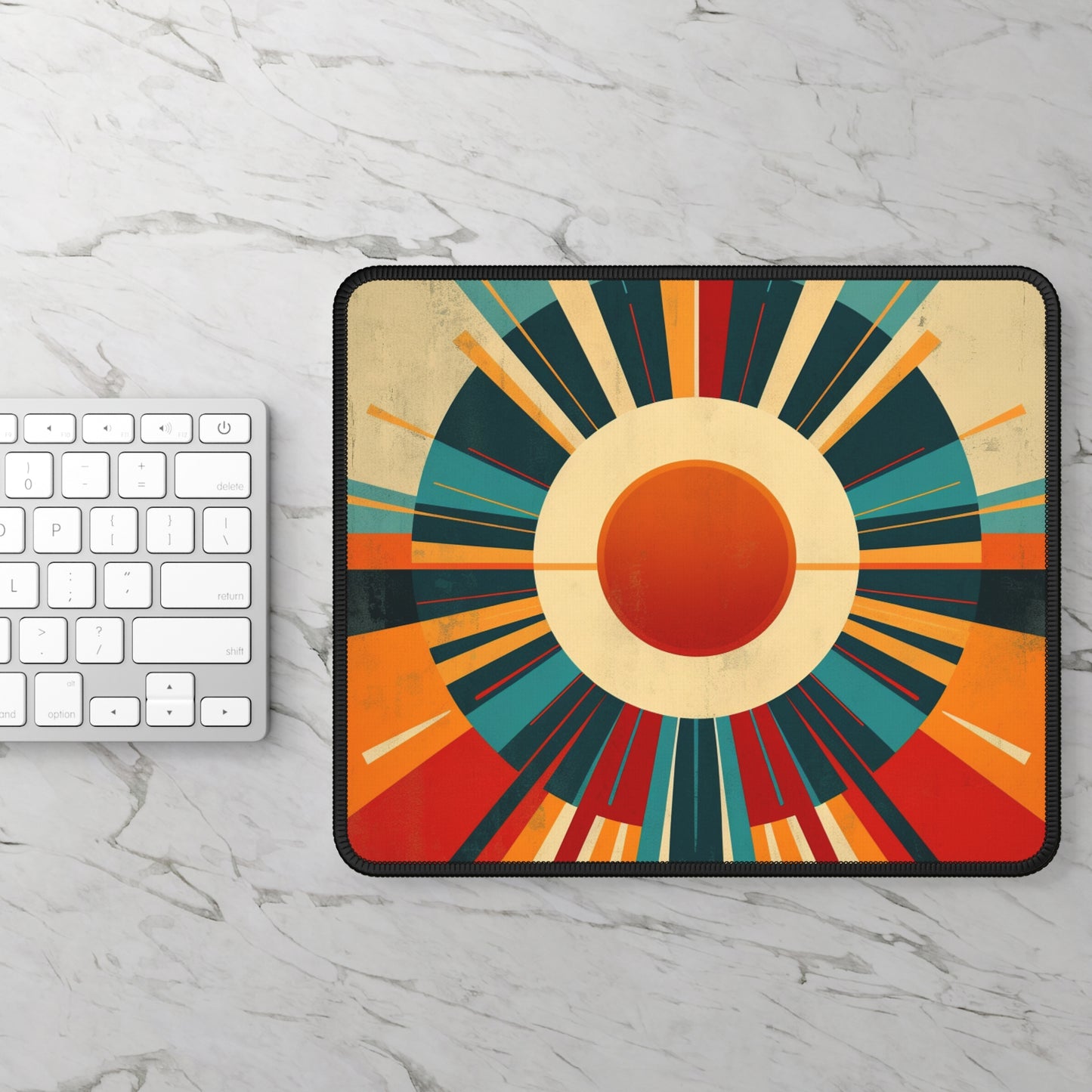 Minimalist Sunshine: Midcentury Modern Sun Gaming Mouse Pad