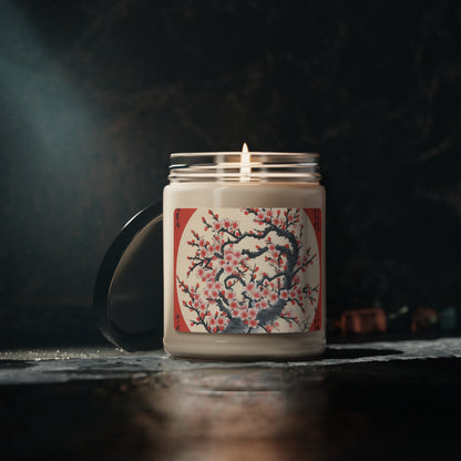 Enchanting Petal Symphony: Scented Soy Candle Celebrating Cherry Blossom Tree Drawings