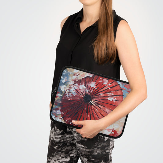 Abstract Japanese Umbrella Painting Laptop Sleeve: Unleashing Artistic Beauty