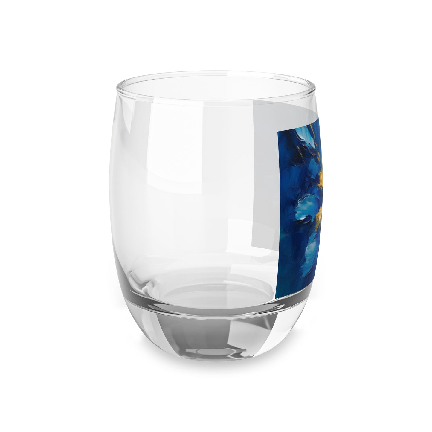 Abstract Wallpaper Whiskey Glass: Immersive Floral Beauty with Blue Orchid Motif