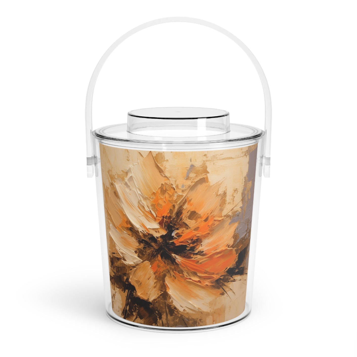 Captivating Tan Hua Flower on Ice Bucket with Tongs: A Blossoming Beauty