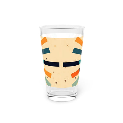 Sip in Style: Starburst Candy Colored Pint Glass with Midcentury Modern Charm