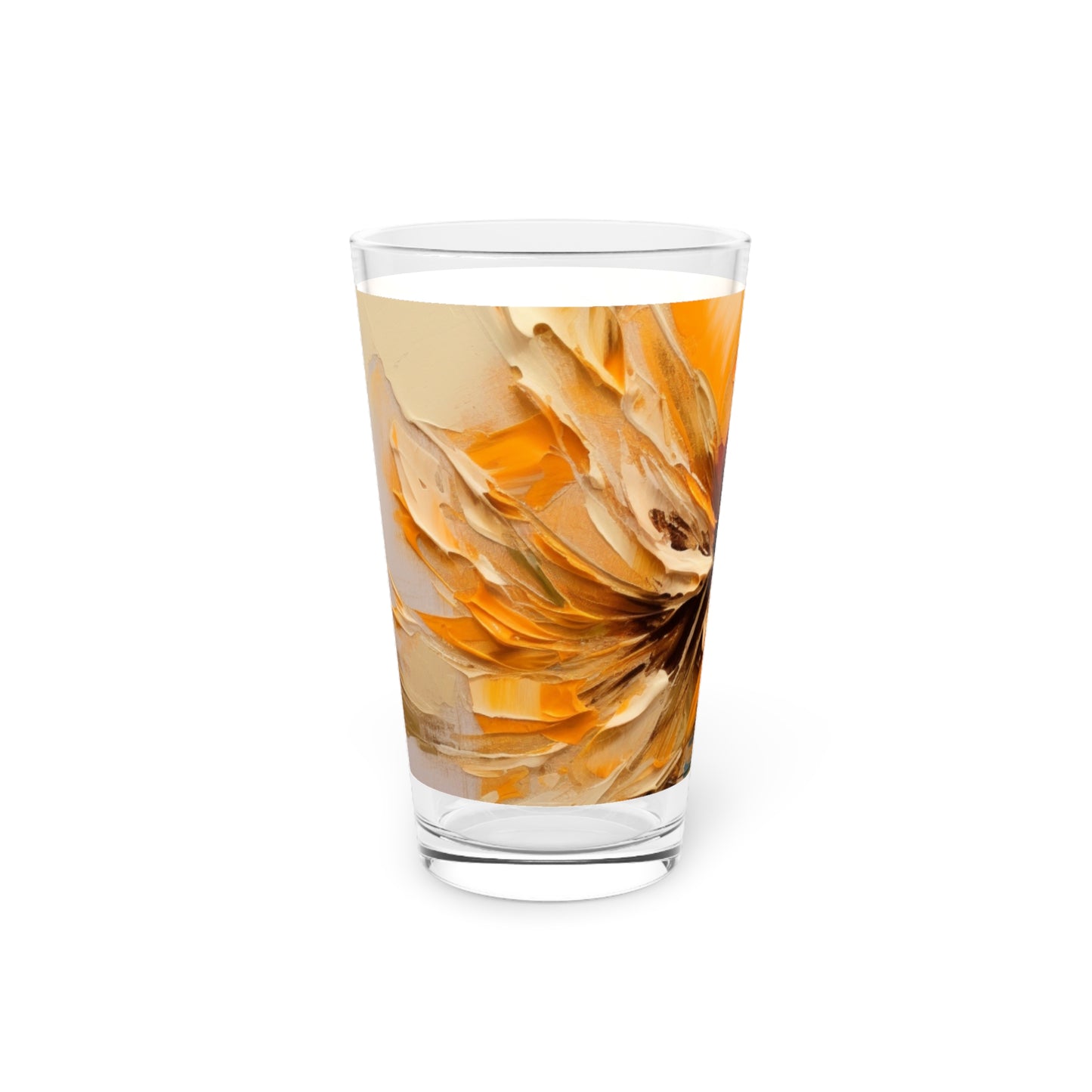 A Brush of Nature's Elegance: Pint Glass for Artistic Flower Lovers