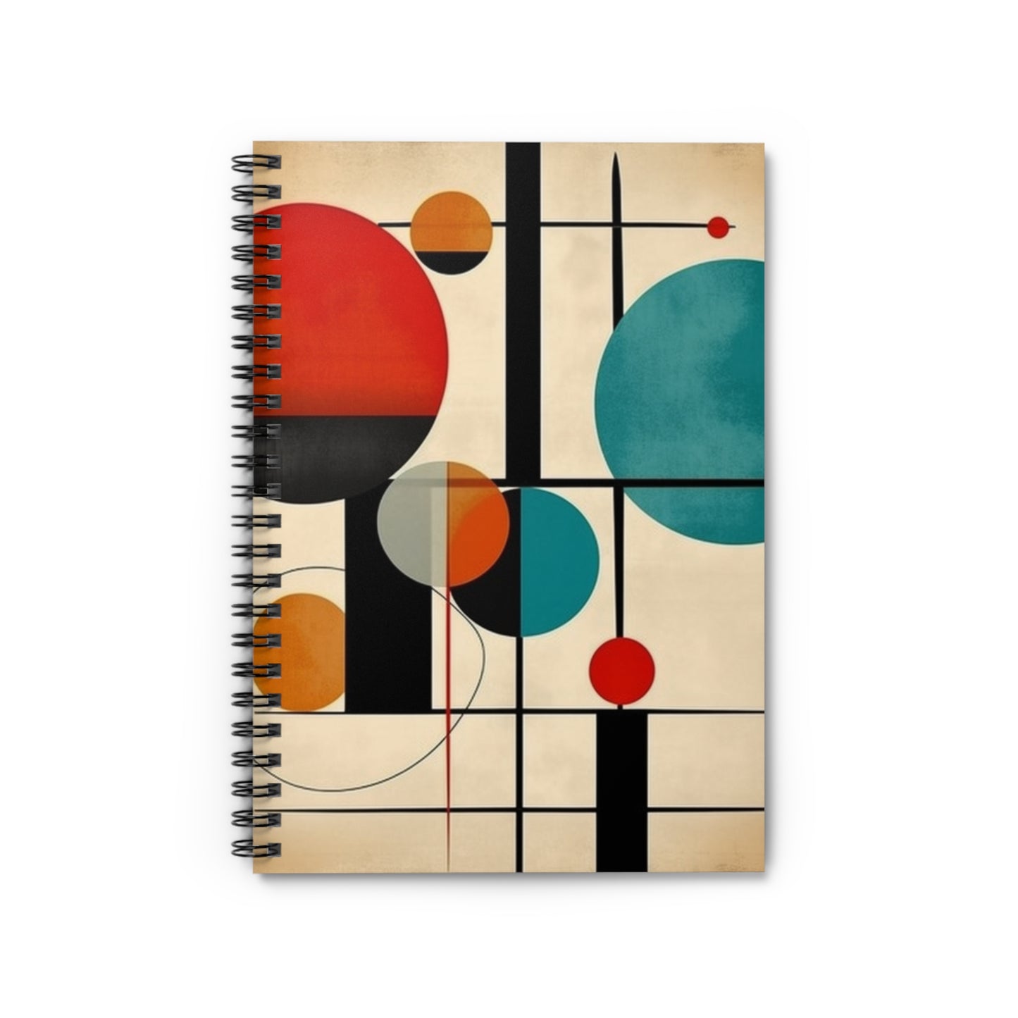 Geometric Marvel: Atomic Age Spiral Notebook with Midcentury Modern Design