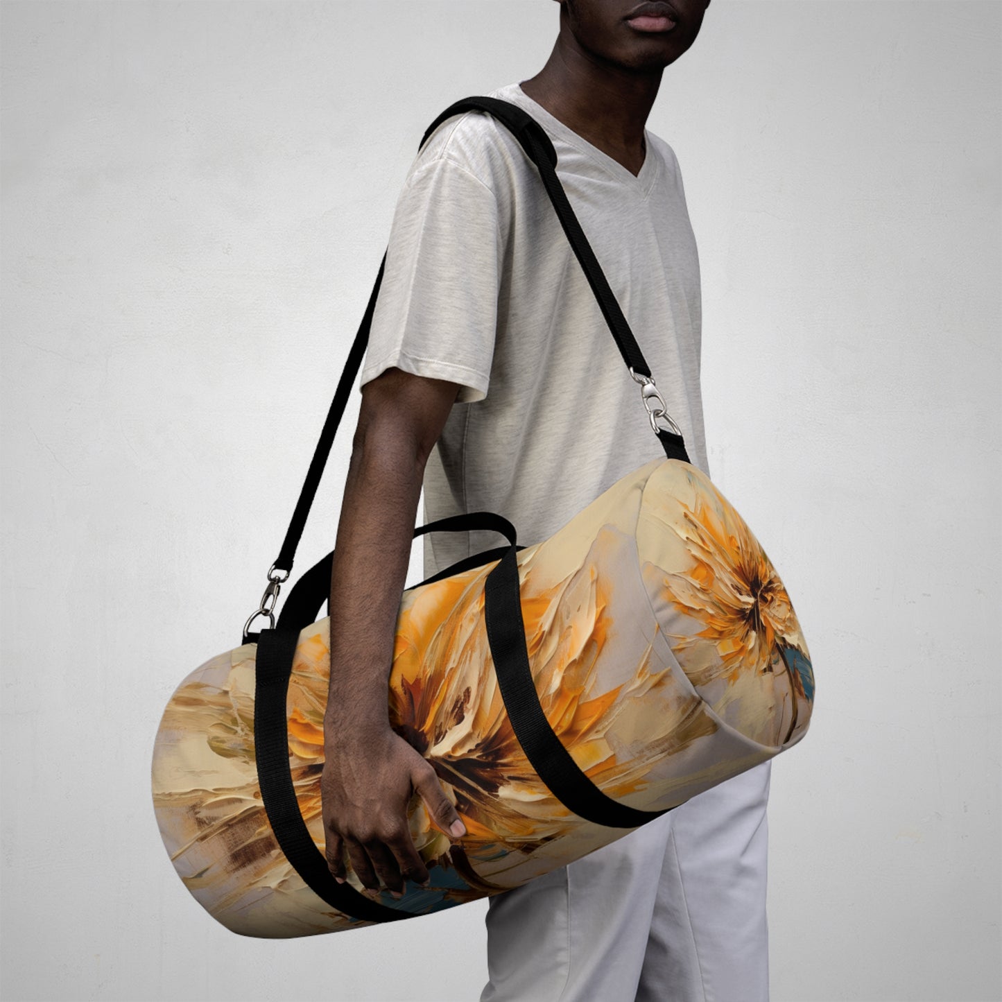 A Brush of Nature's Elegance: Duffel Bag for Artistic Flower Lovers