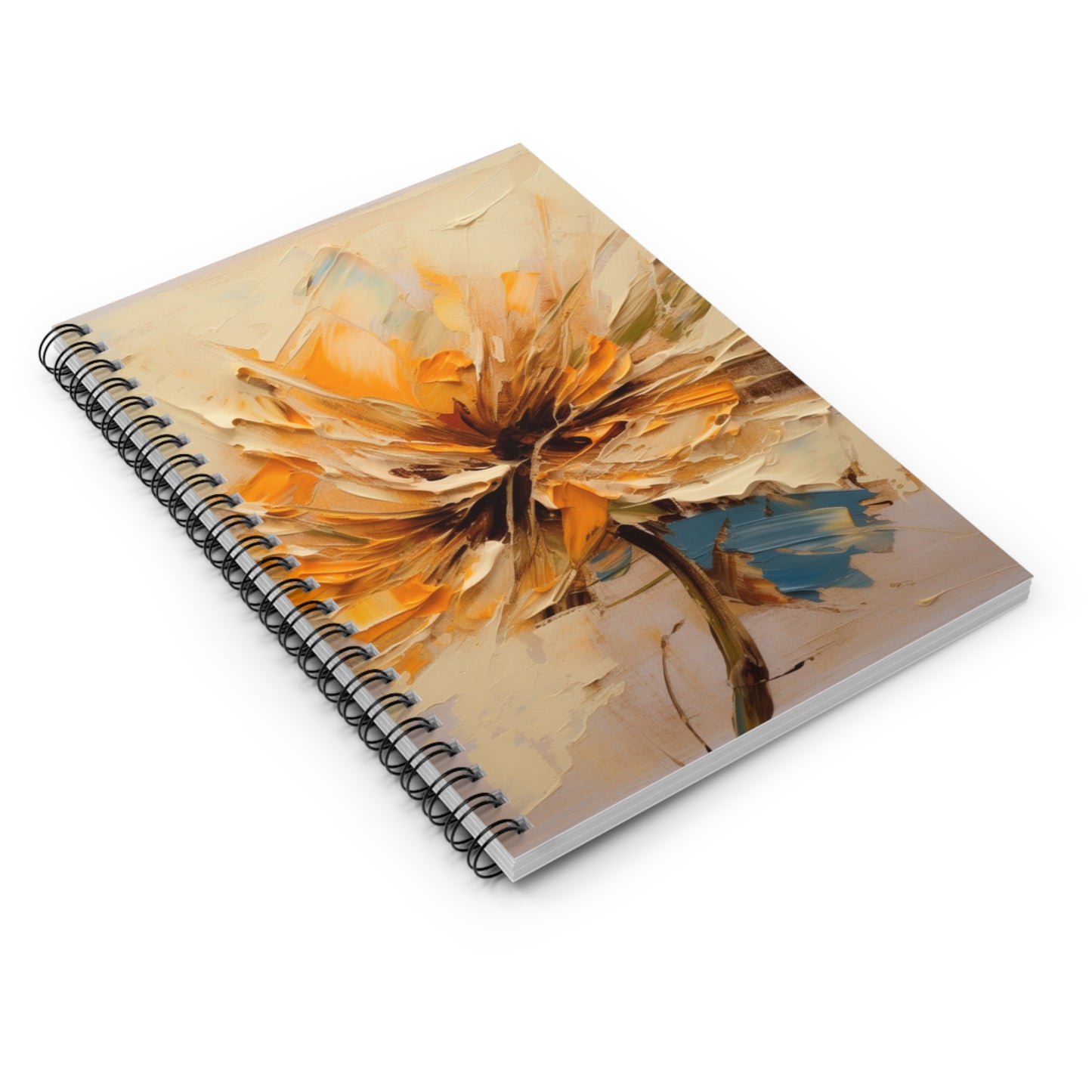 A Brush of Nature's Elegance: Spiral Notebook for Artistic Flower Lovers