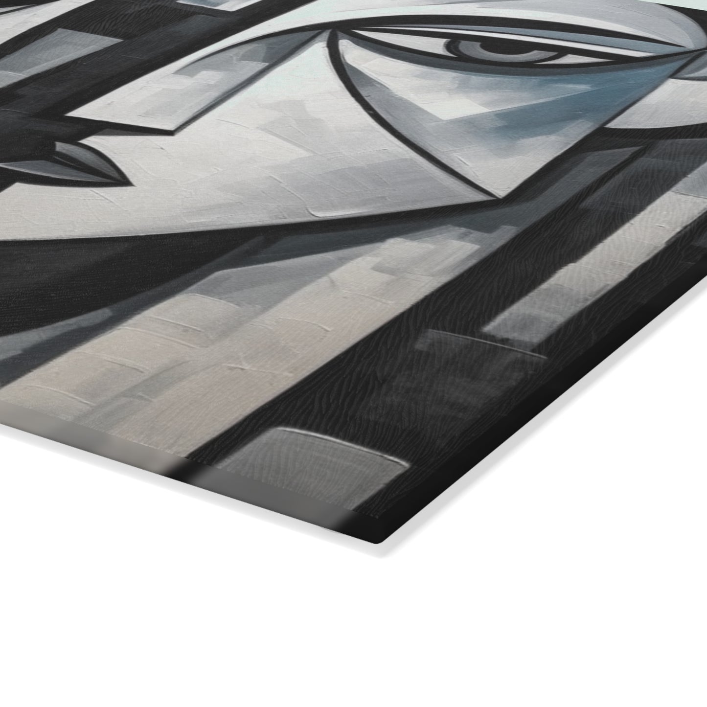 Cubist Paintings Glass Cutting Board: Captivating Brush Strokes