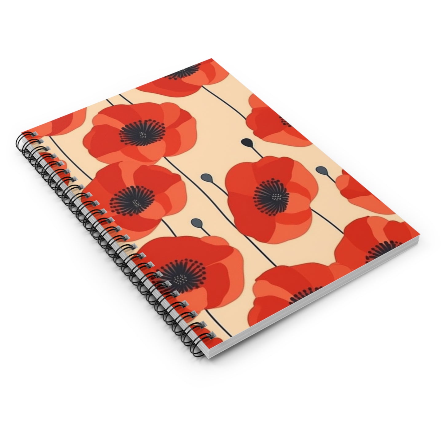 Captivating Elegance: Gustav Klimt Poppies Spiral Notebook, a Fusion of Modern Art and Timeless Beauty