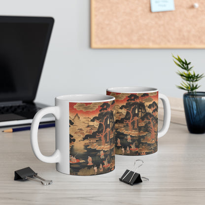 Custom Japanese Tapestry Ceramic Mug: Your Personalized Artistic Statement