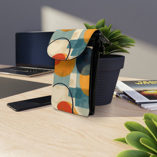 Geometric Gems: Small Cell Phone Wallet Inspired by Abstract Geometric Art