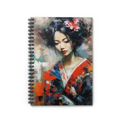 Spiral Notebook with Geisha Art