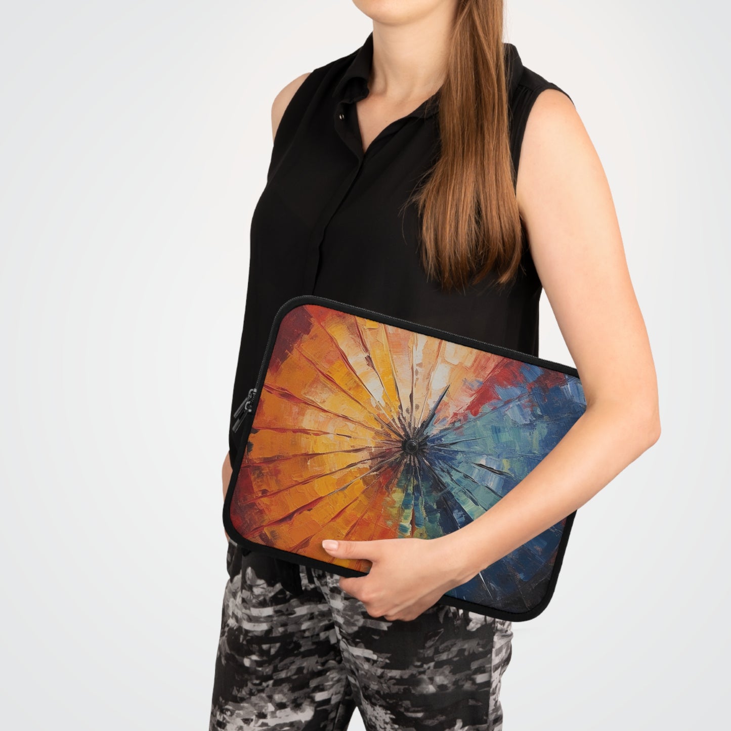 Abstract Art Laptop Sleeve: Japanese Umbrella, A Reflection of Creativity