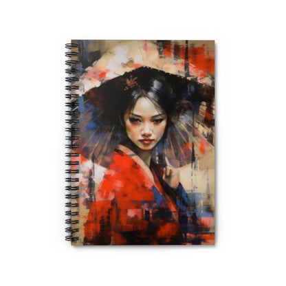 Geisha Abstract Oil Painting Spiral Notebook