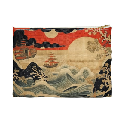 Artistic Fusion - Where Japanese Tapestry Meets the Perfect Accessory Pouch