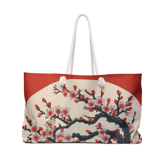 Enchanting Petal Symphony: Weekender Bag Celebrating Cherry Blossom Tree Drawings