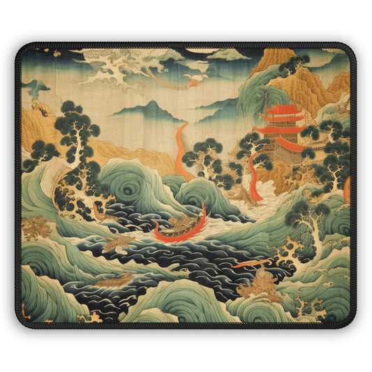 Harmony of the Elements: Japanese Tapestry-Inspired Gaming Mouse Pad