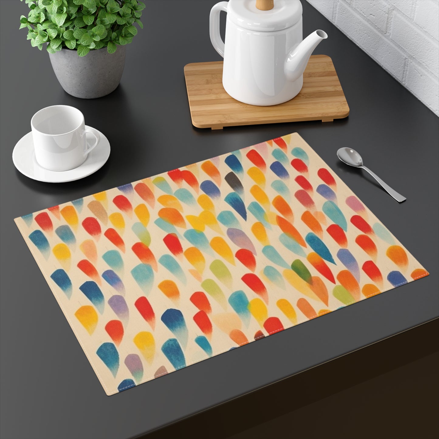 Vibrant Shapes Unleashed: Artistic Placemat Inspired by Ellsworth Kelly