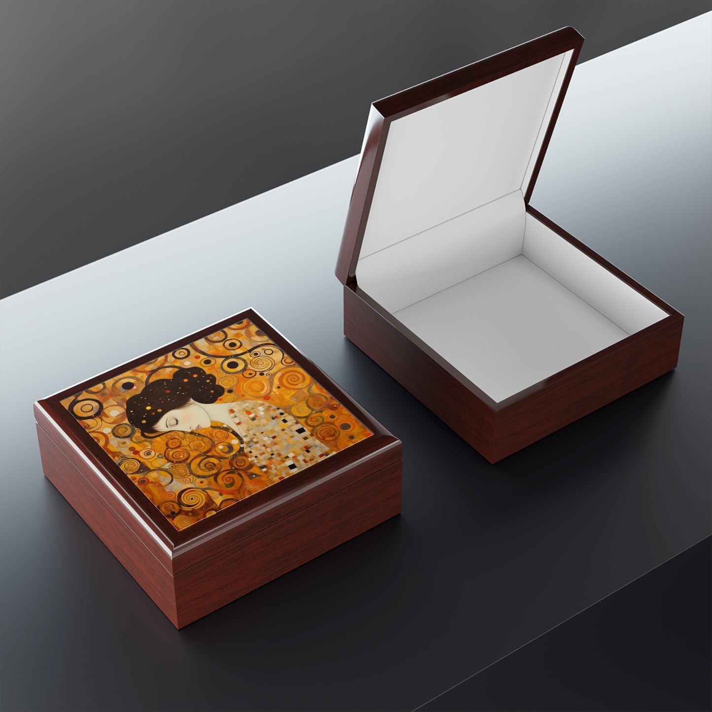 Gustav Klimt Inspired Jewelry Box A Tribute to the Iconic Art of the Vienna Secession