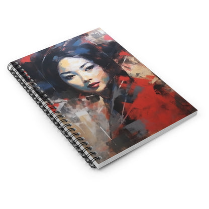 Abstract Backgrounds Spiral Notebook - Ruled Line: Harmonious Blends of Colors and Geisha Inspiration