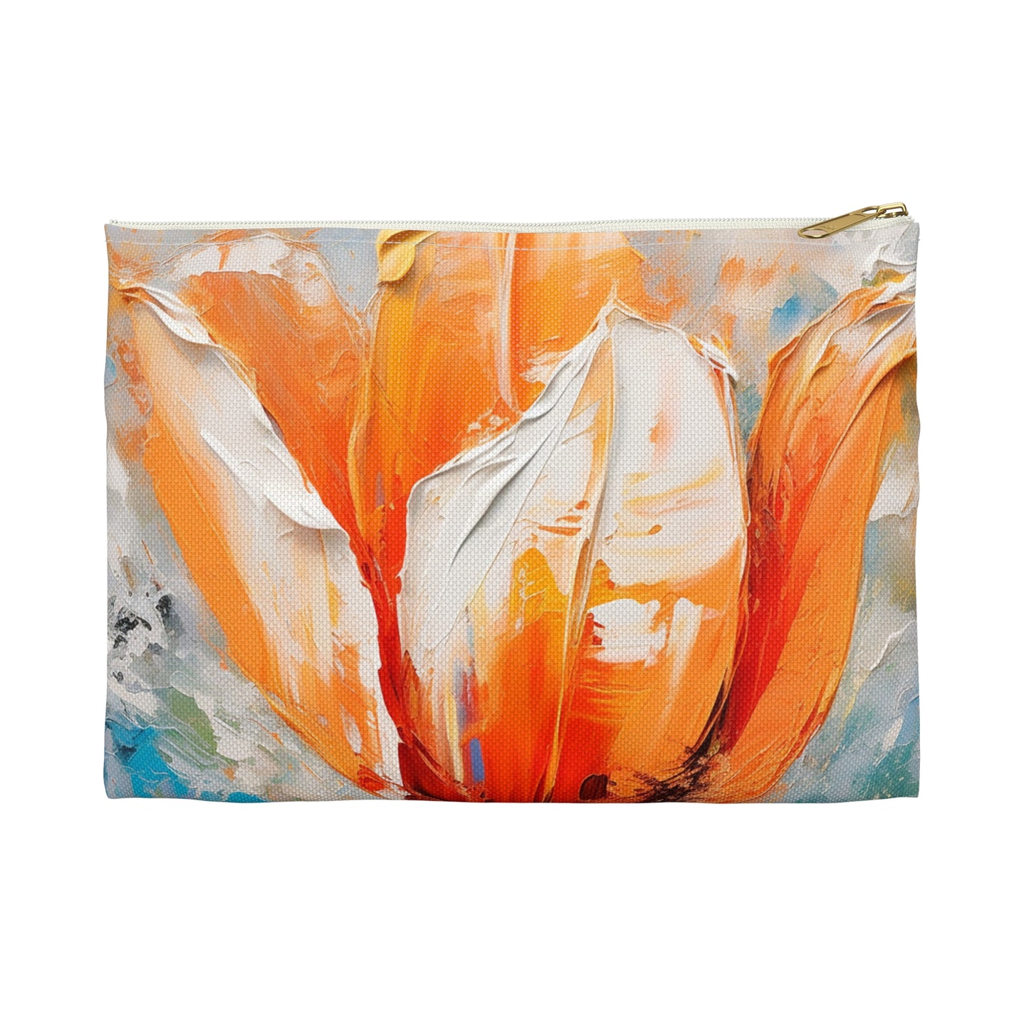 Accessory Pouch with Vibrant Orange Tulip: Embrace the Beauty of Nature