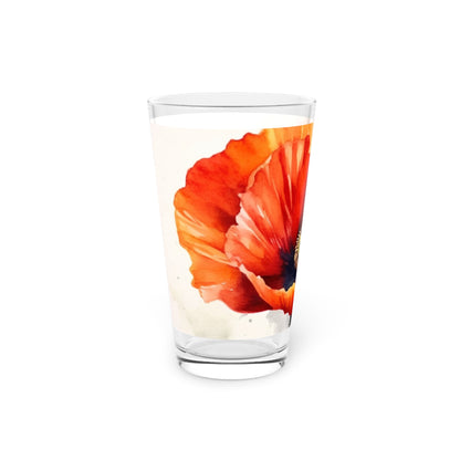 Stunning Poppy Flower Watercolor Pint Glass: A Blossoming Experience