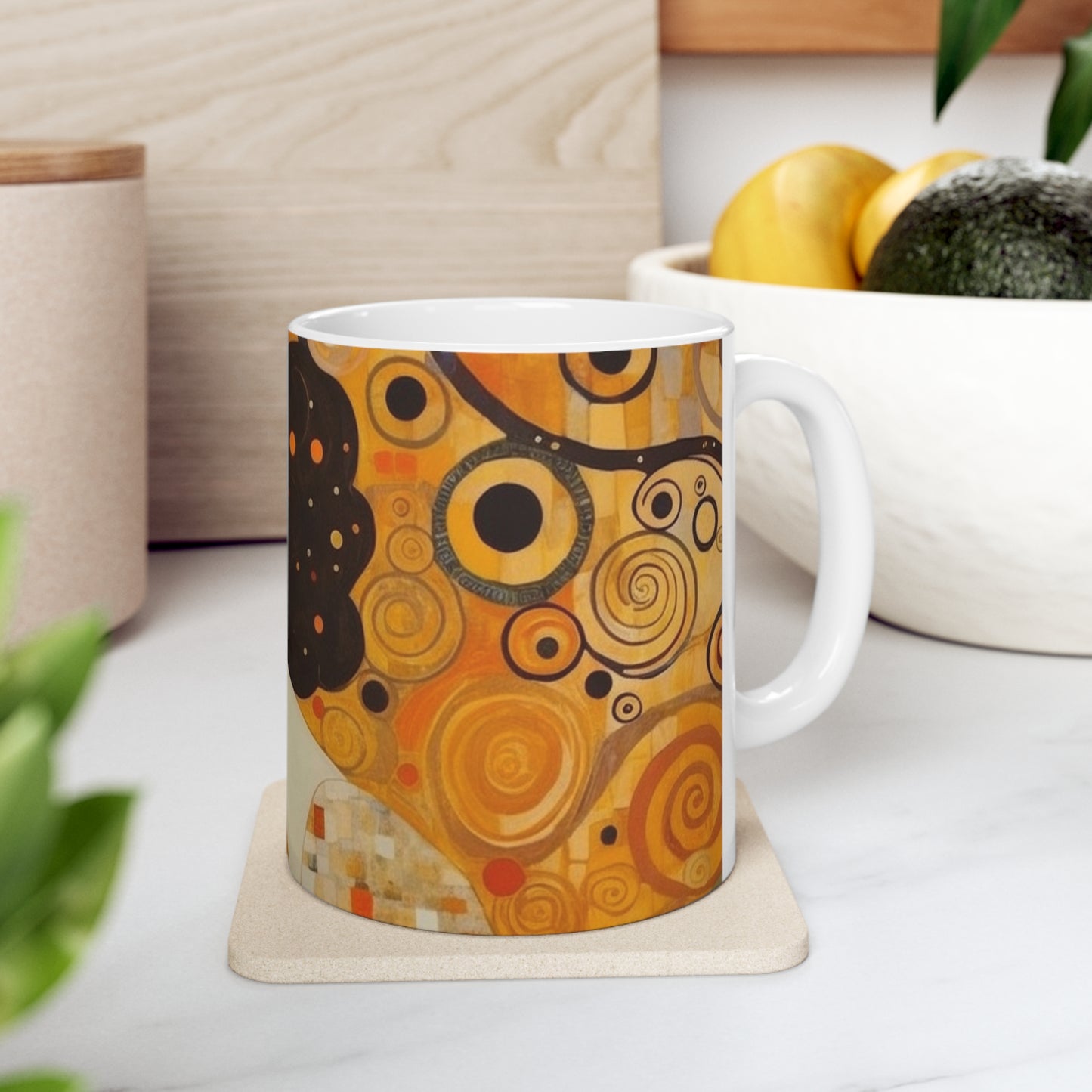 Gustav Klimt Inspired Ceramic Mug: A Tribute to the Iconic Art of the Vienna Secession