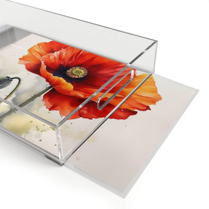 Stunning Poppy Flower Watercolor Acrylic Serving Tray: A Blossoming Experience