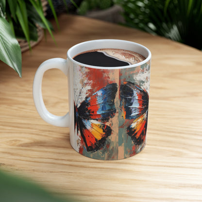 Ceramic Mug with Bauhaus Butterfly Drawing: A Harmonious Blend of Art and Functionality