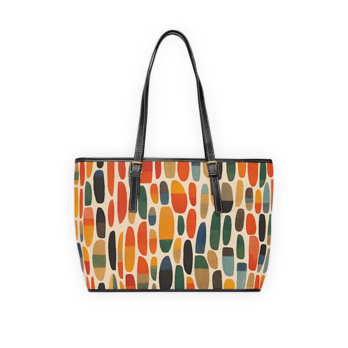 Artistic Fusion: Vibrant Shapes PU Leather Shoulder Bag