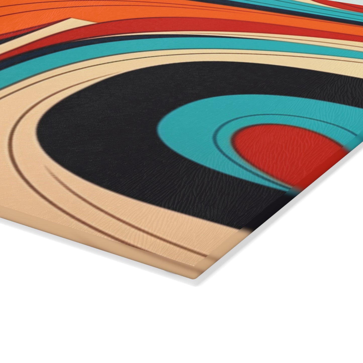 Midcentury Abstractions: Abstract-Inspired Glass Cutting Board for Atomic Age Design