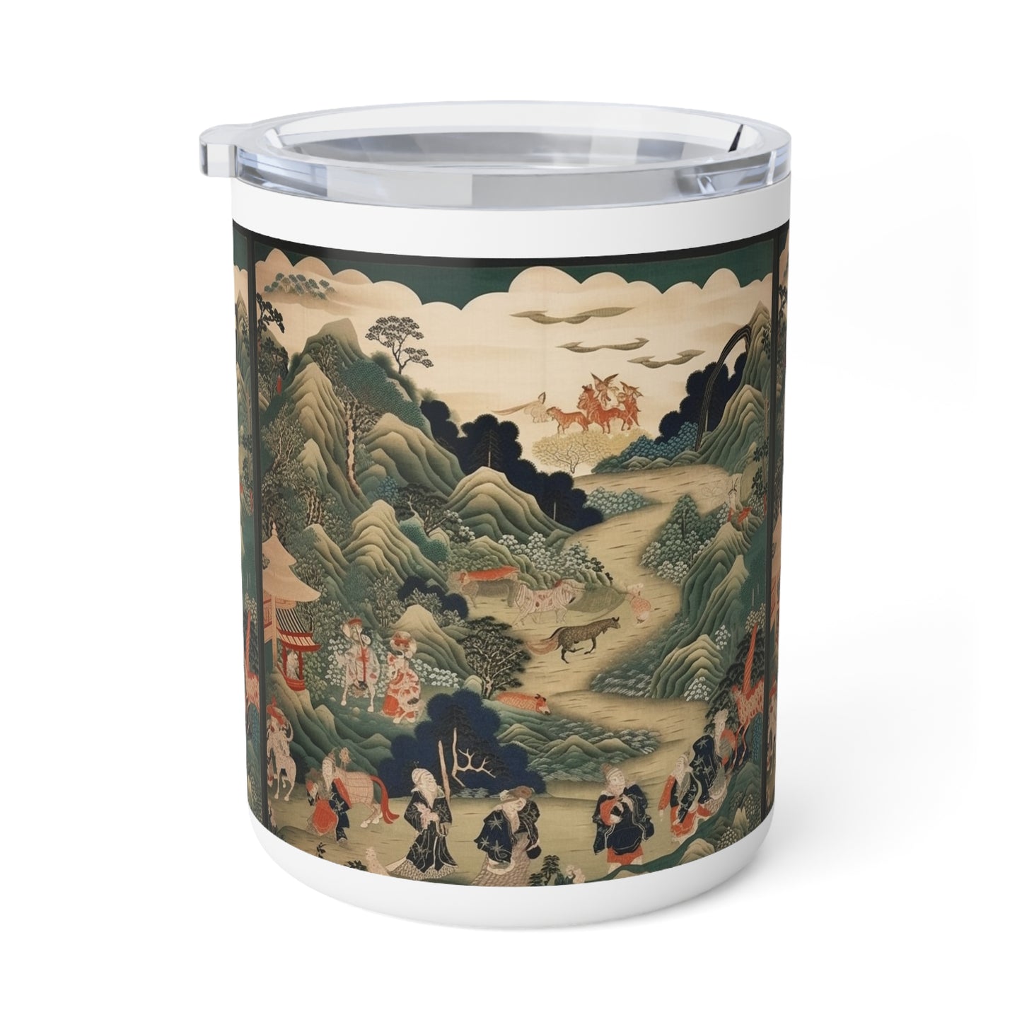 Japanese Tapestry Insulated Coffee Mug: Fusion of Art and Functionality