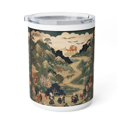 Japanese Tapestry Insulated Coffee Mug: Fusion of Art and Functionality