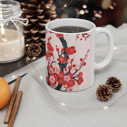 Blossoming Serenity: Ceramic Mug Capturing the Essence of Cherry Blossoms