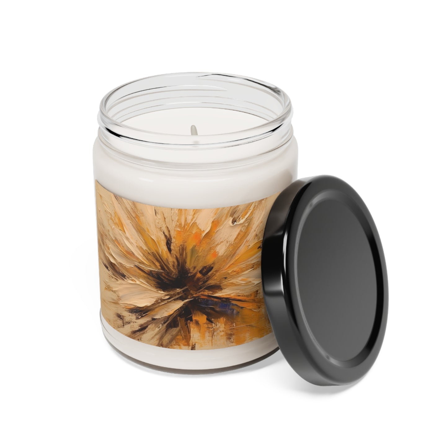 Abstract Tan Hua Painting on Scented Soy Candle: A Fusion of Art and Nature