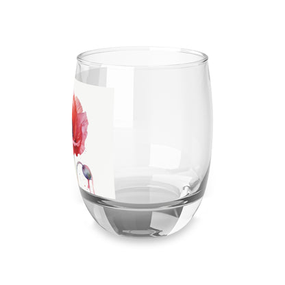 Poppy-Inspired Watercolor Whiskey Glass: A Delicate Blend of Art